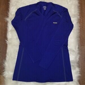Reebok Play Dry Dark Blue Long Sleeve Shirt Large